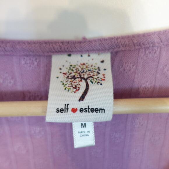 Y2K Cardigan Sweater Medium Purple Pastel Tie Front Crop Cottage Fairy Coquette - Picture 5 of 7